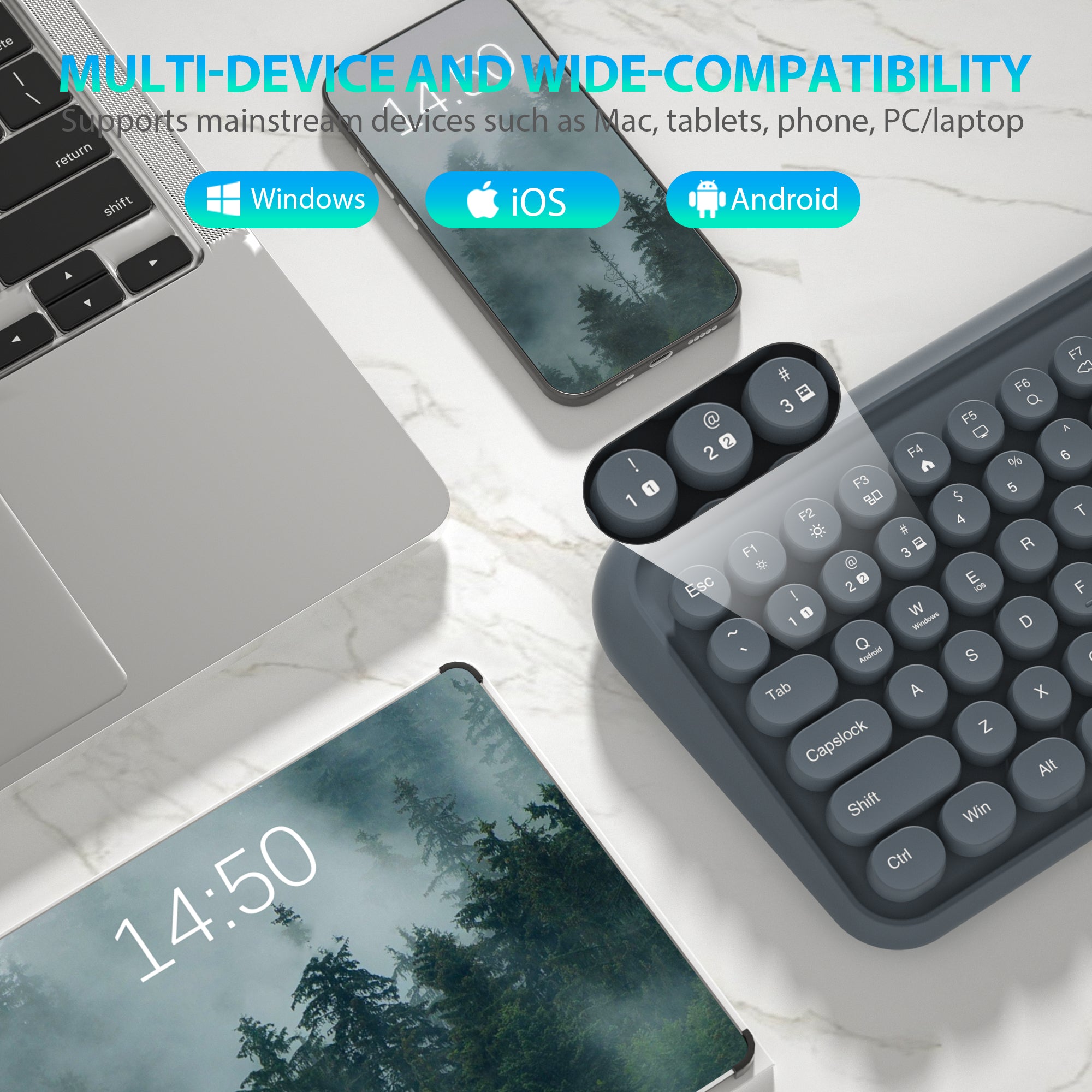 898 Retro Essential Wireless Bluetooth Keyboard