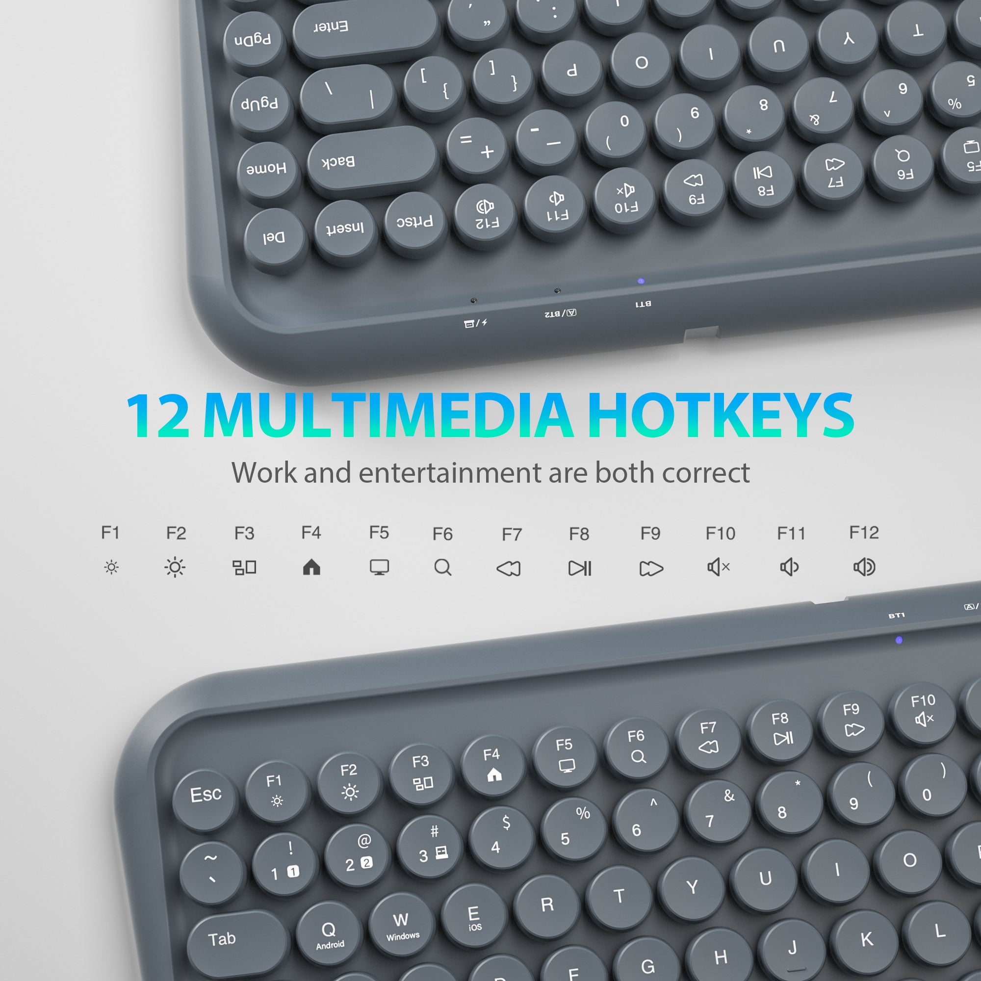 898 Retro Essential Wireless Bluetooth Keyboard