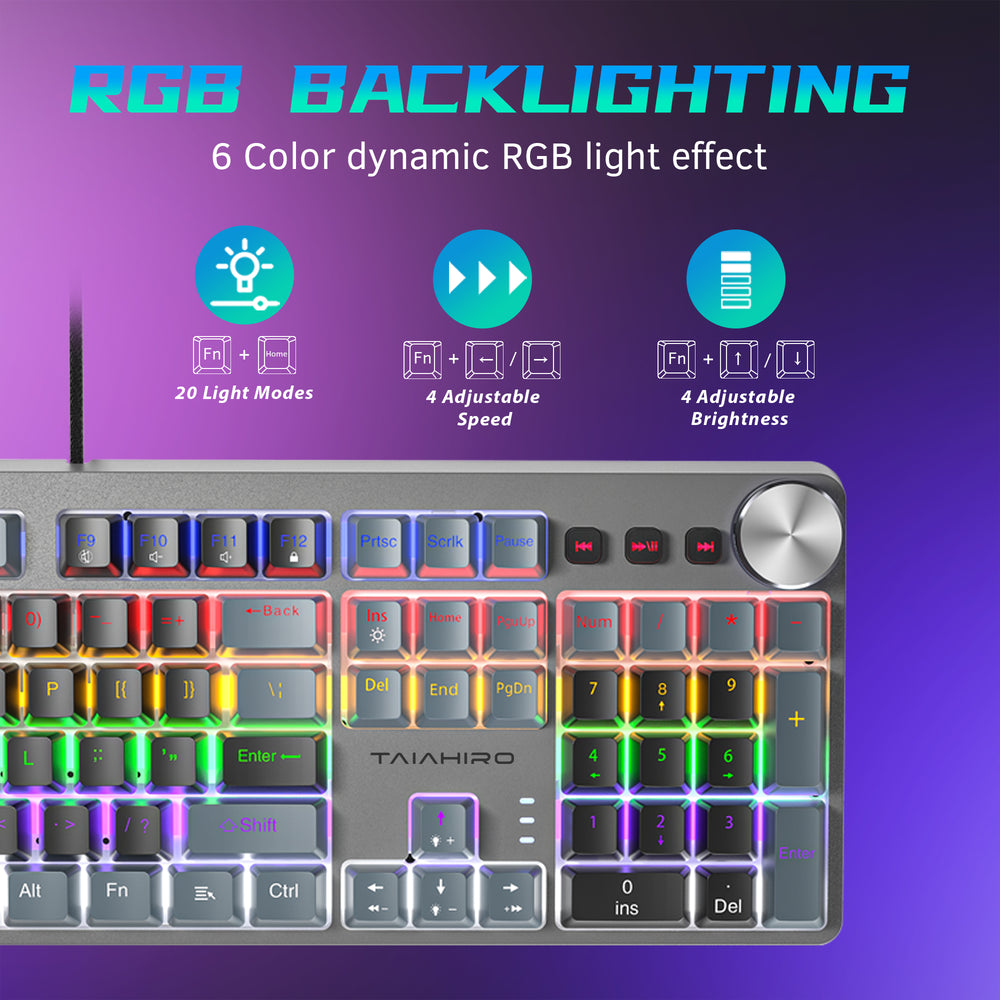 1906 Tallasic Mechanical Gaming Keyboard Black & Gray