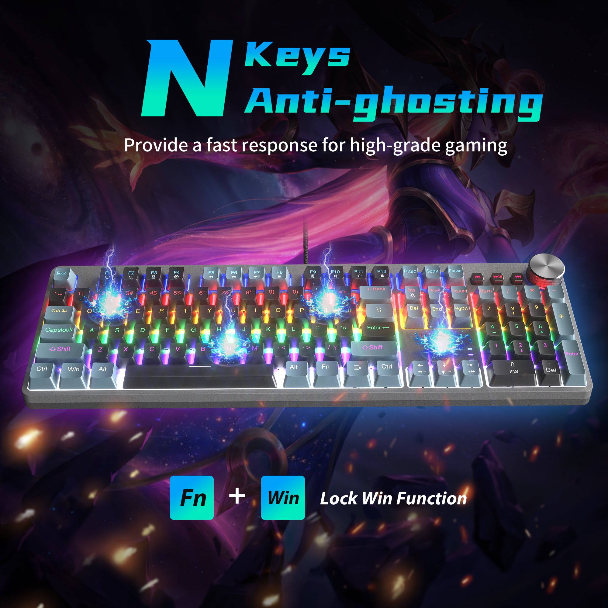 1906 Tallasic Mechanical Gaming Keyboard Black & Gray