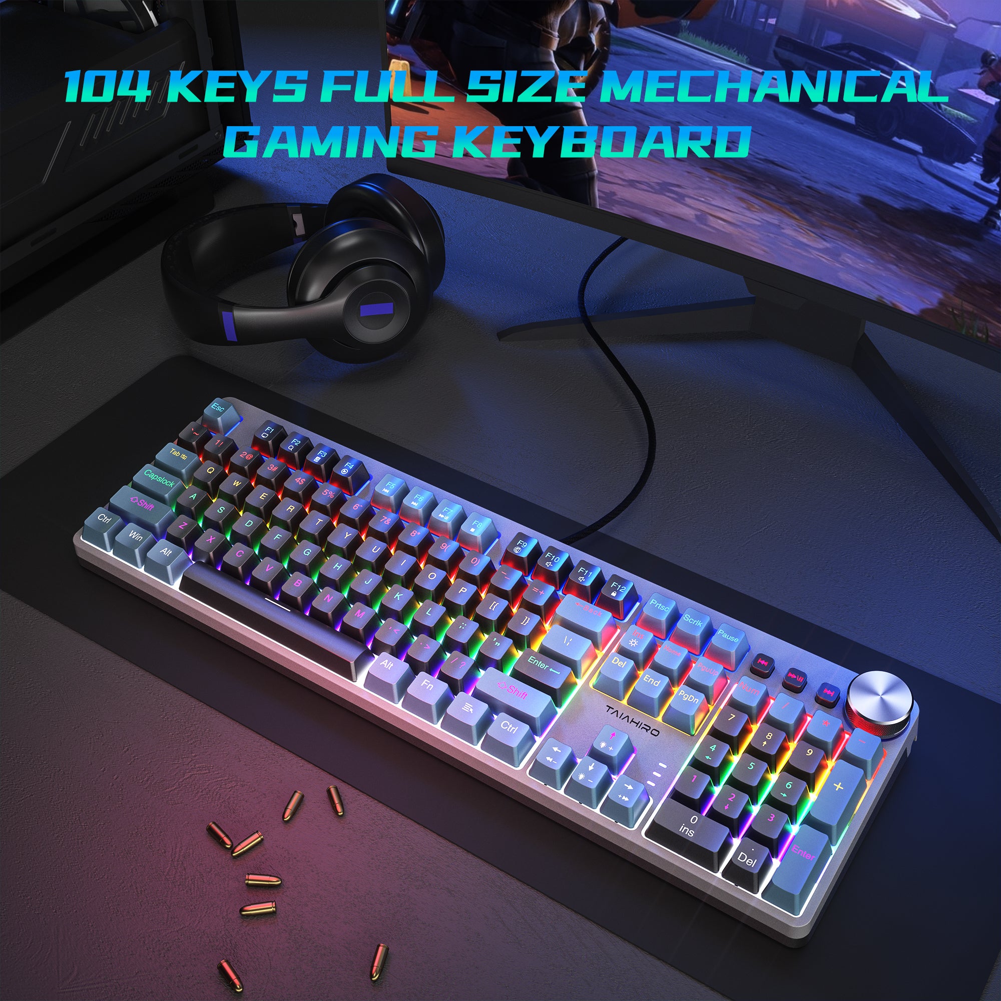 1906 Tallasic Mechanical Gaming Keyboard Gray & Black – My Store