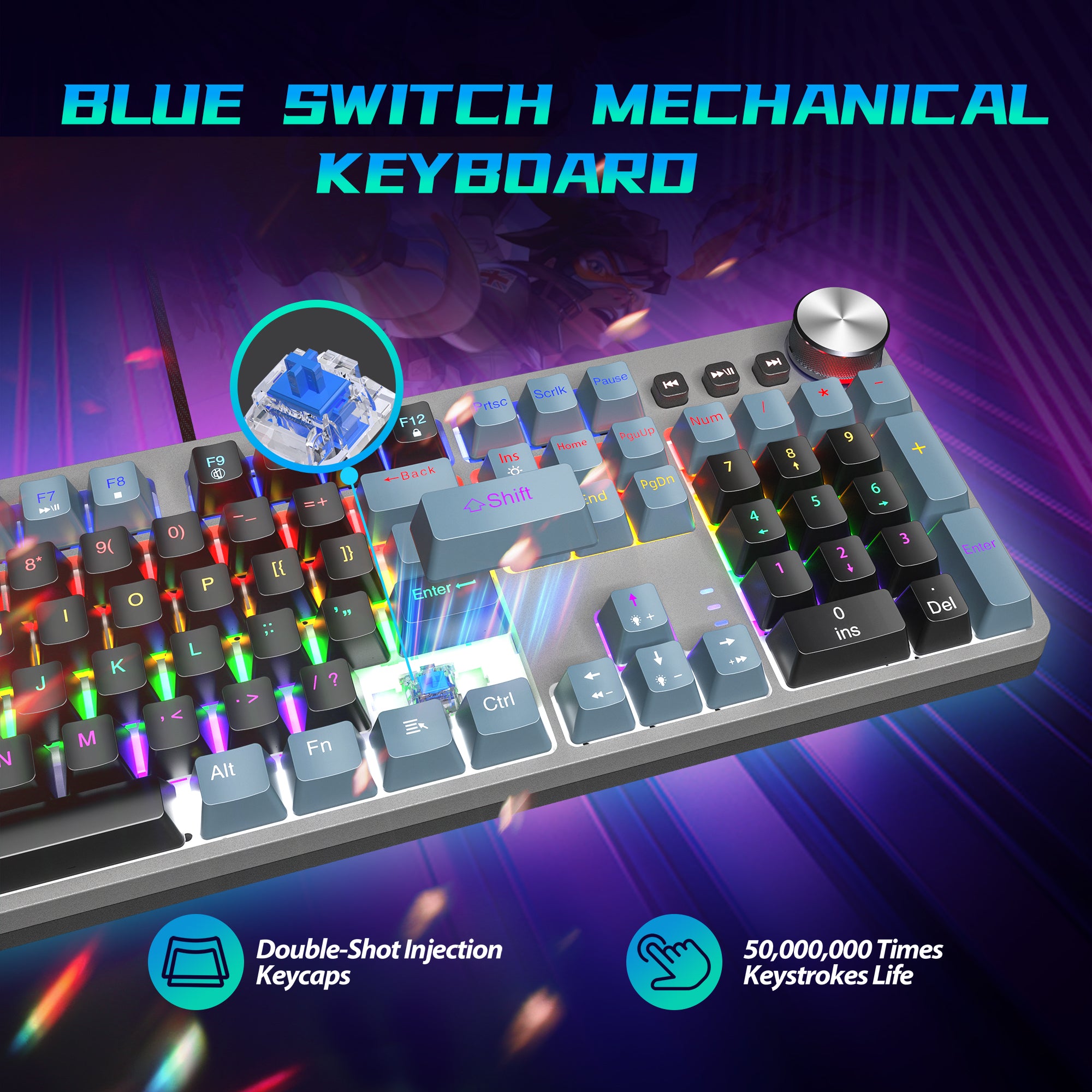 1906 Tallasic Mechanical Gaming Keyboard Gray & Black – My Store